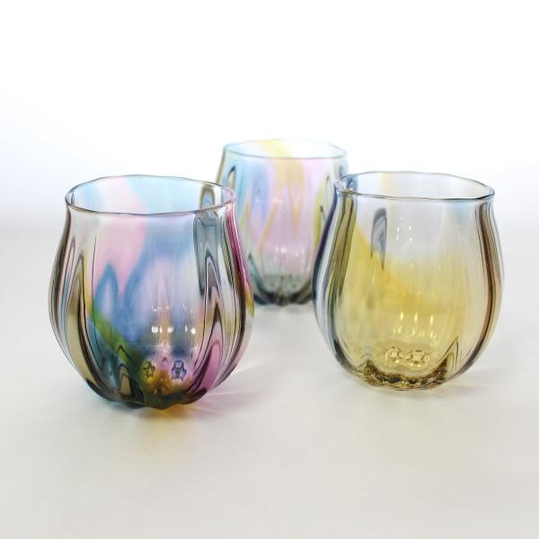 glasscalico グラスキャリコ earth ライン (アース ライン) 丸型 ロックグラス ハンドメイド ウイスキー 焼酎 ガラス酒器