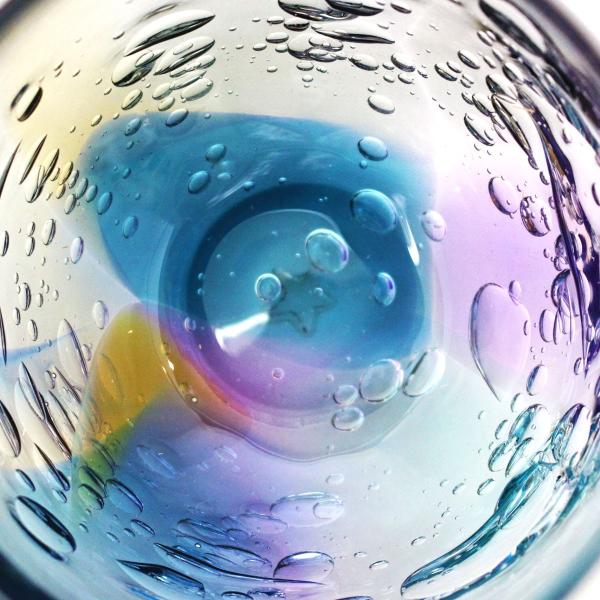 glasscalico グラスキャリコ ハンドメイド ガラス酒器 earth bubble (アースバブル) 丸型 ロックグラス ウイスキー 焼酎 カクテル グラス