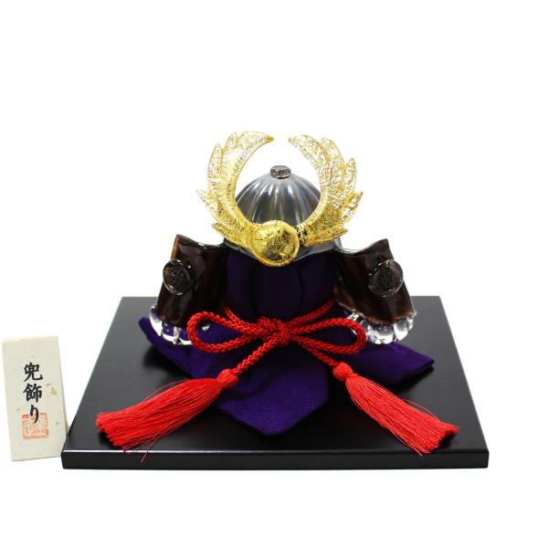ガラスの兜 彩兜(金・黒) glass calico グラスキャリコ ハンドメイド ガラスアート 5月 端午の節句 五月人形 兜飾り オブジェ 室内 インテリア お祝い ギフト