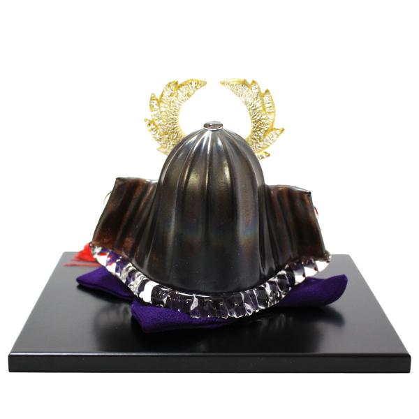 ガラスの兜 彩兜(金・黒) glass calico グラスキャリコ ハンドメイド ガラスアート 5月 端午の節句 五月人形 兜飾り オブジェ 室内 インテリア お祝い ギフト