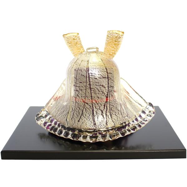 ガラスの兜 金兜(金・銀) glass calico グラスキャリコ ハンドメイド ガラスアート 5月 端午の節句 五月人形 兜飾り オブジェ 室内 インテリア お祝い ギフト