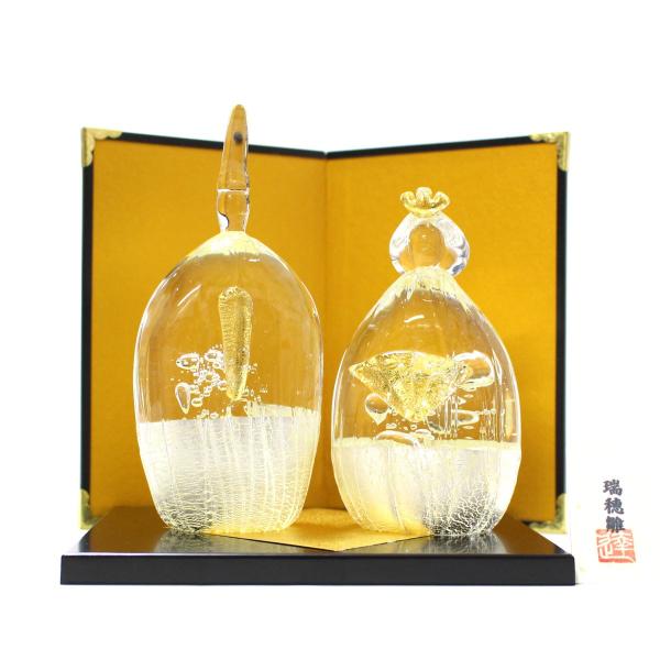 ガラスのお雛様 瑞穂雛(みずほびな)大(L) glass calico グラスキャリコ ハンドメイド ガラスアート 雛人形 ひな人形 おひなさま 桃の節句 オブジェ コンパクト
