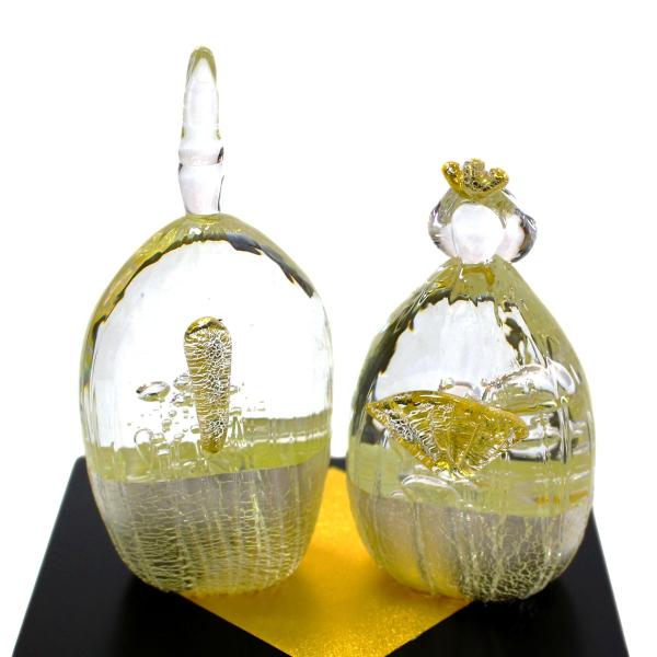 ガラスのお雛様 瑞穂雛(みずほびな)大(L) glass calico グラスキャリコ ハンドメイド ガラスアート 雛人形 ひな人形 おひなさま 桃の節句 オブジェ コンパクト