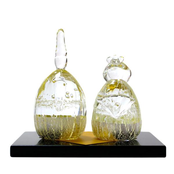 ガラスのお雛様 瑞穂雛(みずほびな)小(S) glass calico グラスキャリコ ハンドメイド ガラスアート 雛人形 ひな人形 おひなさま 桃の節句 オブジェ コンパクト