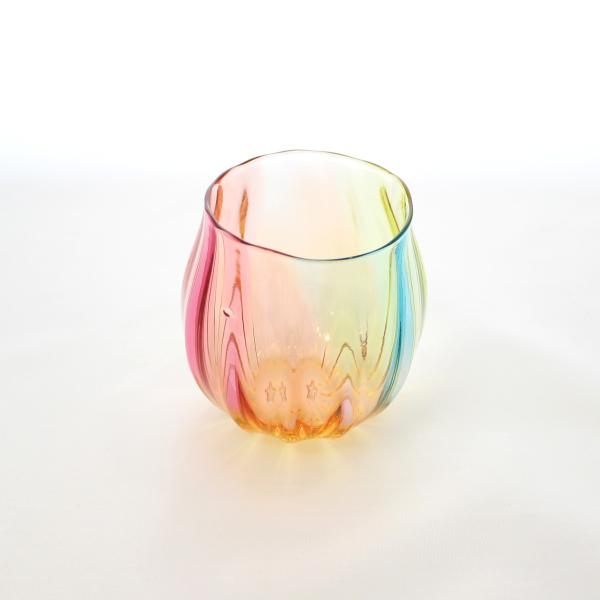 glass calico グラスキャリコ ハンドメイド ガラス酒器 プリズム ライン 丸型 ロックグラス ウイスキー 焼酎 カクテル 梅酒 グラス