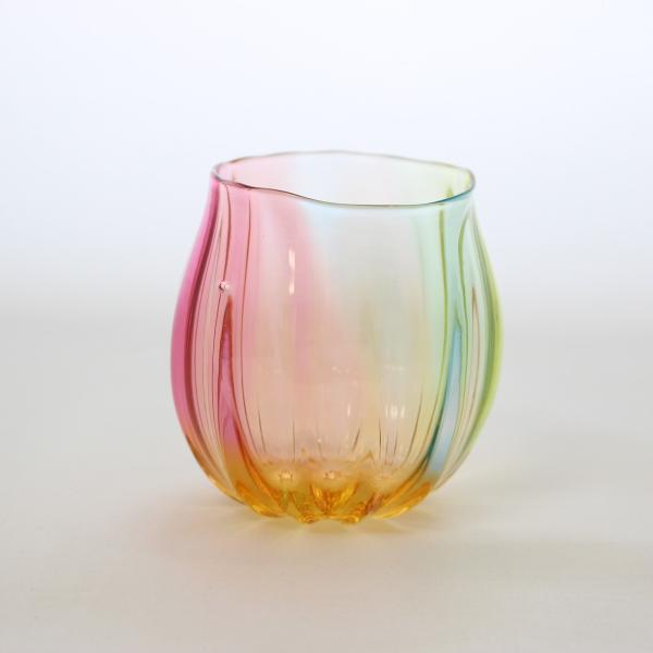 glass calico グラスキャリコ ハンドメイド ガラス酒器 プリズム ライン 丸型 ロックグラス ウイスキー 焼酎 カクテル 梅酒 グラス