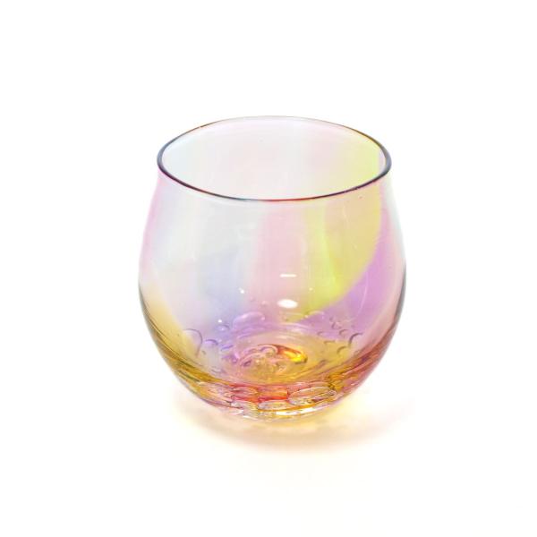 glass calico グラスキャリコ ハンドメイド ガラス酒器 プリズムバブル 丸型 ロックグラス ウイスキー 焼酎 カクテル 梅酒 グラス