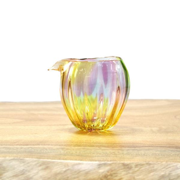 glass calico グラスキャリコ プリズム ライン 冷酒器セット (片口・ぐい呑 2個) ハンドメイド ガラス酒器