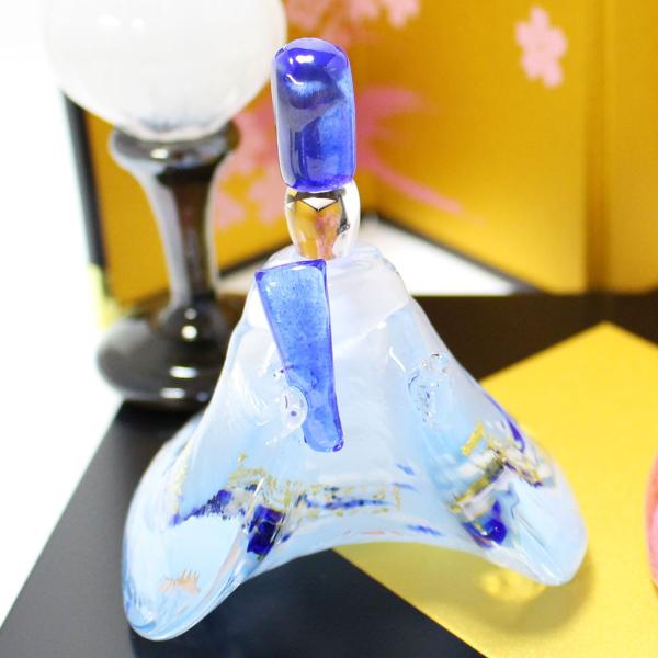 ガラスのお雛様 やよい雛(水色・ピンク) 雪洞(ぼんぼり)付き glass calico グラスキャリコ ハンドメイド ガラスアート 雛人形 ひな人形 おひなさま 桃の節句 オブジェ コンパクト