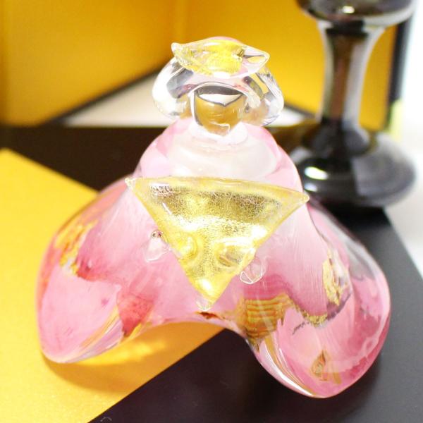 ガラスのお雛様 やよい雛(水色・ピンク) 雪洞(ぼんぼり)付き glass calico グラスキャリコ ハンドメイド ガラスアート 雛人形 ひな人形 おひなさま 桃の節句 オブジェ コンパクト