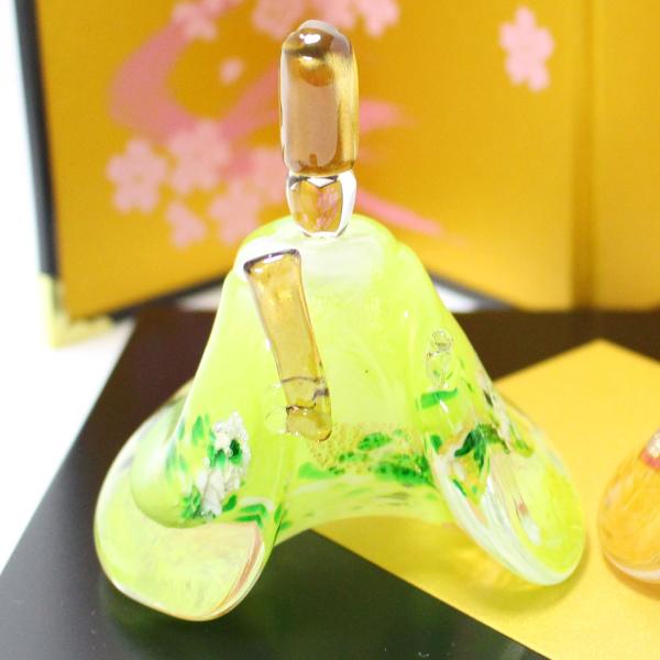 ガラスのお雛様 やよい雛(黄緑・ピンク) glass calico グラスキャリコ ハンドメイド ガラスアート 雛人形 ひな人形 おひなさま 桃の節句 オブジェ コンパクト