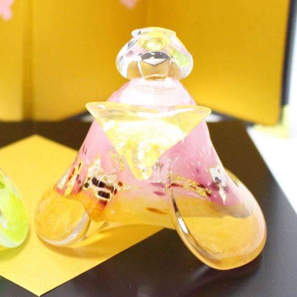 ガラスのお雛様 やよい雛(黄緑・ピンク) glass calico グラスキャリコ ハンドメイド ガラスアート 雛人形 ひな人形 おひなさま 桃の節句 オブジェ コンパクト