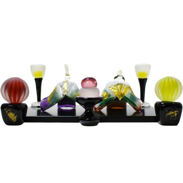 ガラスのお雛様 ひとえ雛 春風 親王飾りセット SAIZOU GLASS LABO 可児友紀 ハンドメイド ガラスアート 雛人形 ひな人形 おひなさま 豪華 フルセット 桃の節句 オブジェ コンパクト ギフト