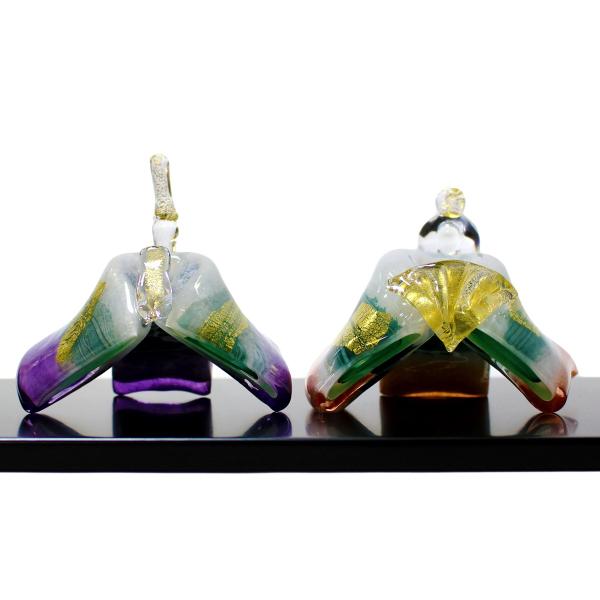 ガラスのお雛様 ひとえ雛 春風 SAIZOU GLASS LABO 可児友紀 ハンドメイド ガラスアート 雛人形 ひな人形 おひなさま 桃の節句 オブジェ コンパクト ギフト