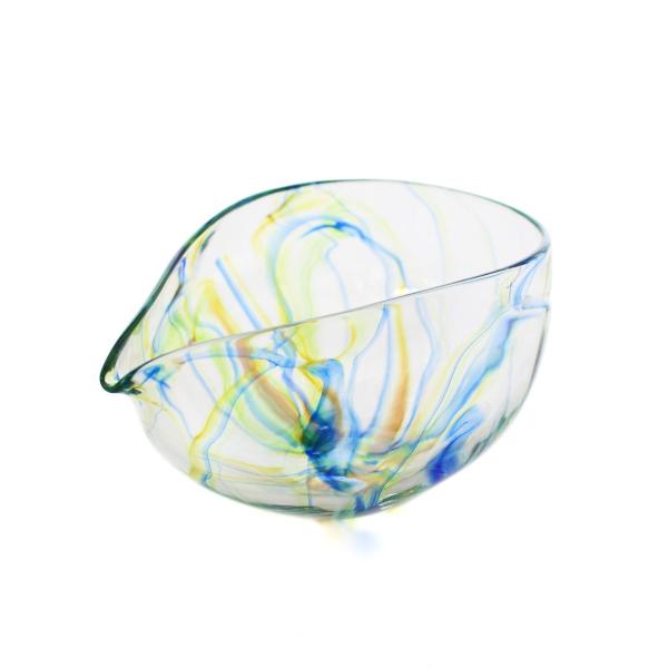 SAIZOU GLASS LABO サイゾウグラスラボ ハンドメイド ガラス酒器 Lotus (ロータス) 冷酒器セット (横型片口・ぐい呑2個)