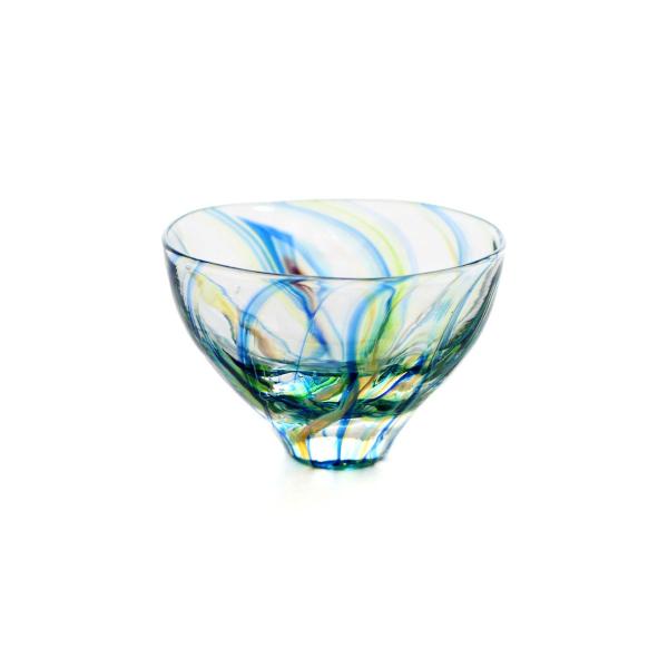 SAIZOU GLASS LABO サイゾウグラスラボ ハンドメイド ガラス酒器 Lotus (ロータス) 冷酒器セット (縦型片口・ぐい呑2個)