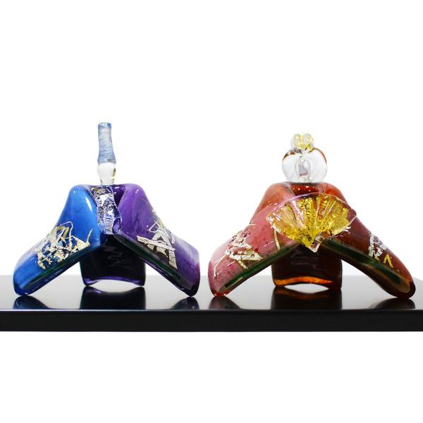ガラスのお雛様 咲きひとえ雛 SAIZOU GLASS LABO 可児友紀 ハンドメイド ガラスアート 雛人形 ひな人形 おひなさま 桃の節句 オブジェ コンパクト ギフト