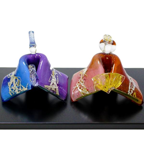 ガラスのお雛様 咲きひとえ雛 SAIZOU GLASS LABO 可児友紀 ハンドメイド ガラスアート 雛人形 ひな人形 おひなさま 桃の節句 オブジェ コンパクト ギフト