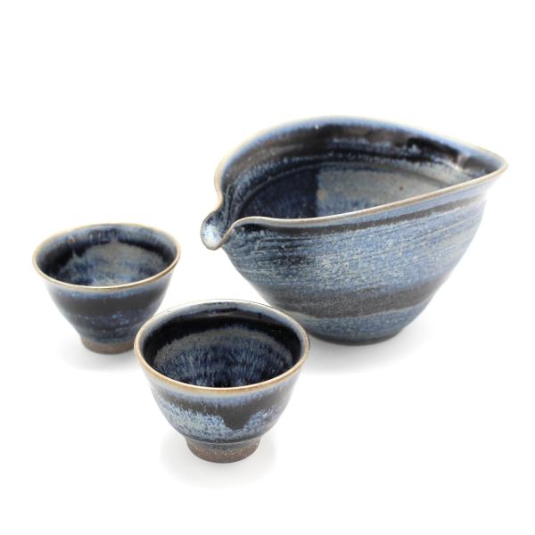 山下陶房 山下秀樹 銀化天目(ぎんかてんもく) 片口 (大・2合) 単品