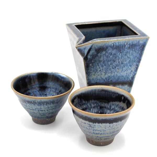 山下陶房 山下秀樹 銀化天目(ぎんかてんもく) 角片口 (小・1合) 単品