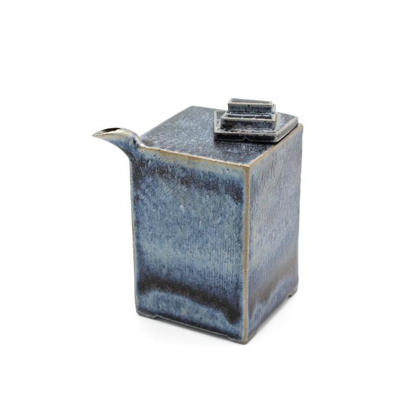 山下陶房 山下秀樹 銀化天目(ぎんかてんもく) 角片口 (蓋付) (小・1合) 単品