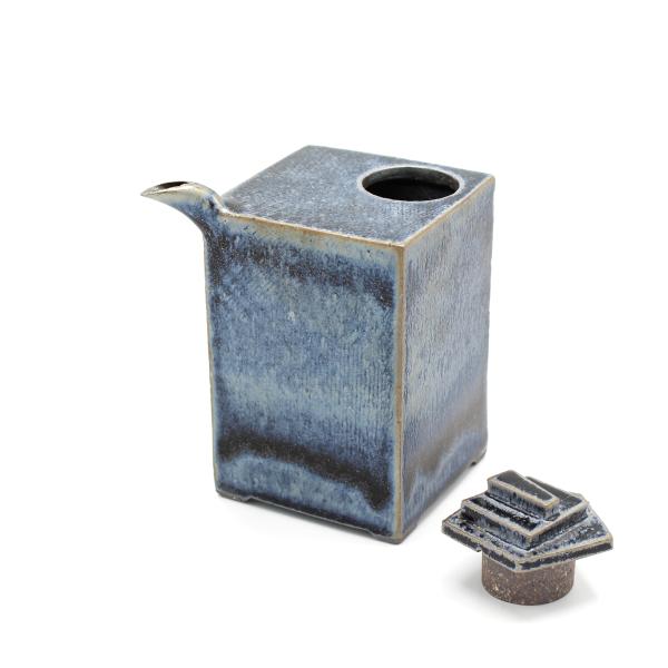 山下陶房 山下秀樹 銀化天目(ぎんかてんもく) 角片口 (蓋付) (小・1合) 単品