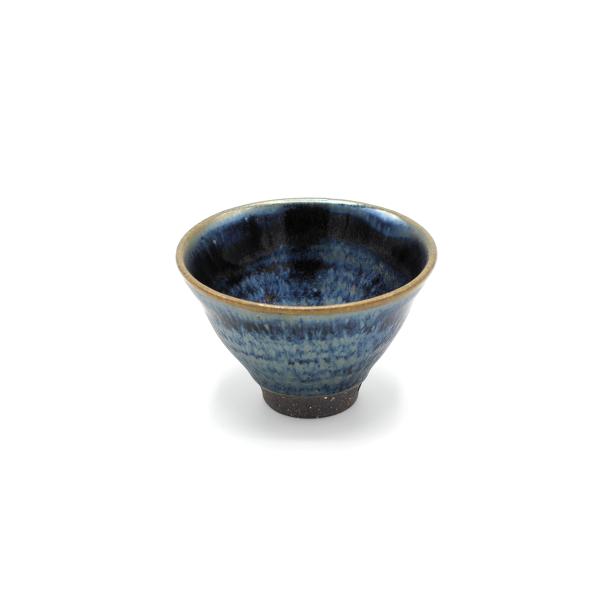 山下陶房 山下秀樹 銀化天目(ぎんかてんもく) 酒器揃 角片口 (蓋付) (中)・ぐい呑 2個