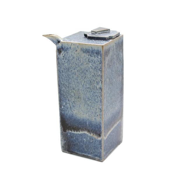 山下陶房 山下秀樹 銀化天目(ぎんかてんもく) 角片口 (蓋付) (大・2合) 単品