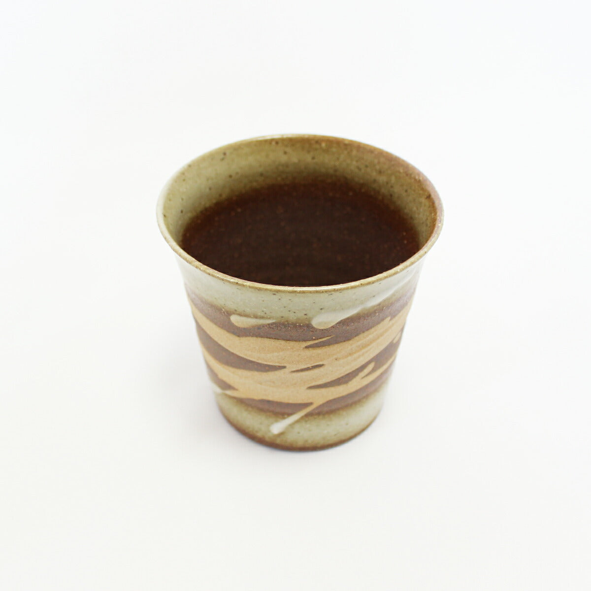 越前焼 白雲彩 焼酎カップ ペアセット 白・黒 2個 (木箱入) ハンドメイド酒器 焼酎 梅酒 ロックグラス タンブラー