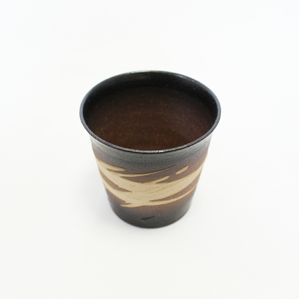 越前焼 白雲彩 焼酎カップ ペアセット 白・黒 2個 (木箱入) ハンドメイド酒器 焼酎 梅酒 ロックグラス タンブラー