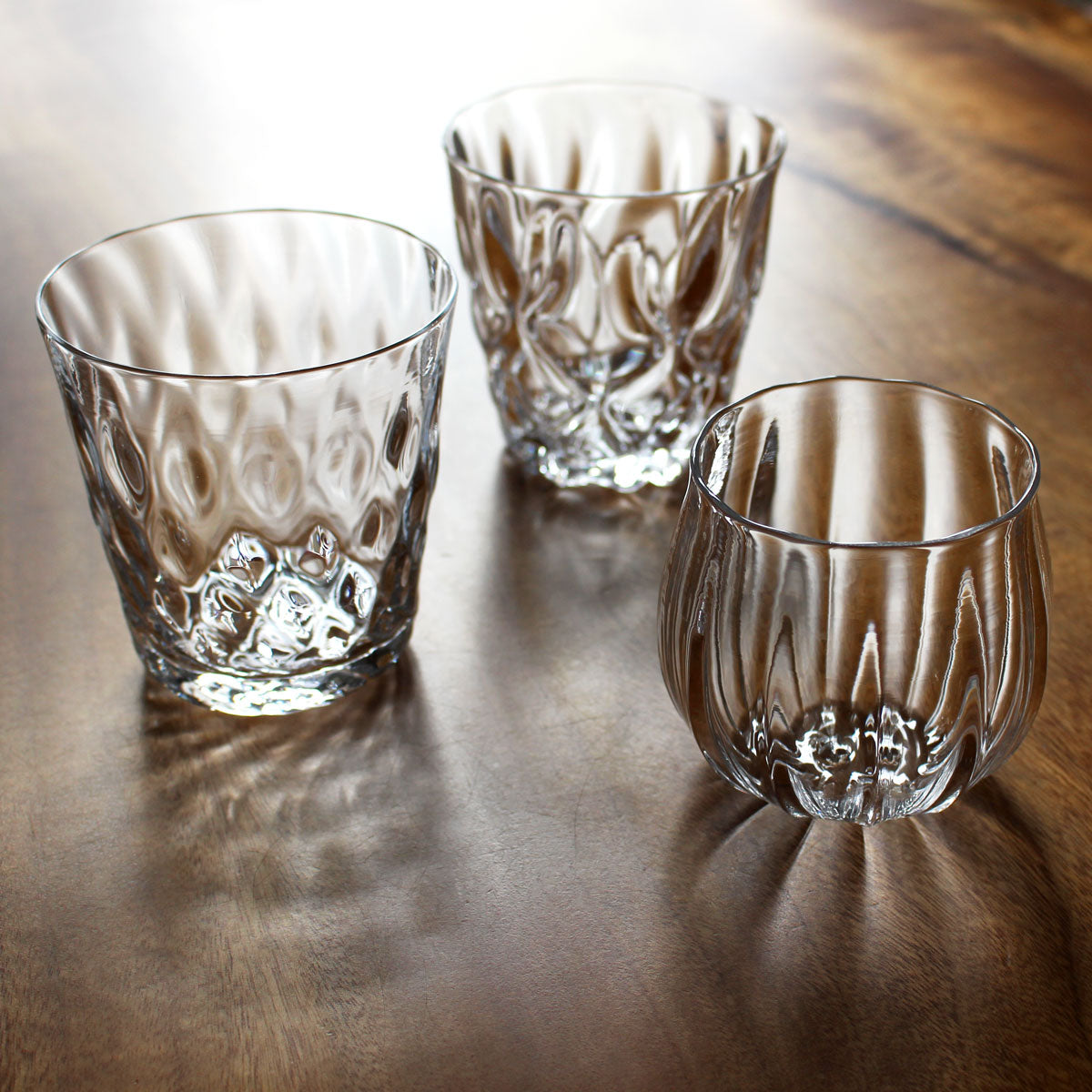 glasscalico グラスキャリコ ハンドメイド ガラス酒器 クリアダイヤ ロックグラス