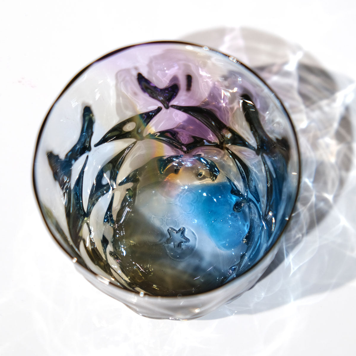 glass calico earth レトロ (アース レトロ) ロックグラス ウイスキー 焼酎 グラス タンブラー グラスキャリコ ハンドメイド グラス