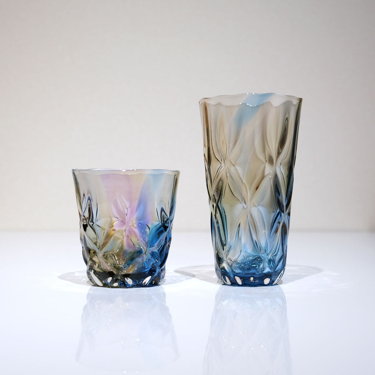 glass calico earth レトロ (アース レトロ) ロンググラス ウイスキー 焼酎 ビール グラス タンブラー グラスキャリコ ハンドメイド グラス