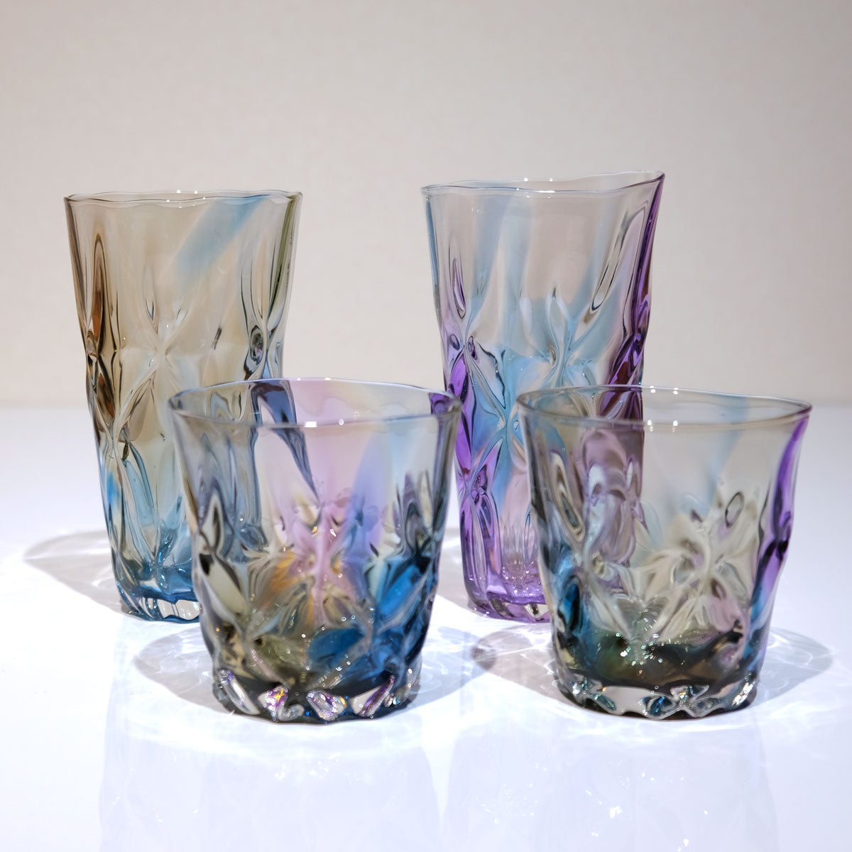 glass calico earth レトロ (アース レトロ) ロックグラス ウイスキー 焼酎 グラス タンブラー グラスキャリコ ハンドメイド グラス