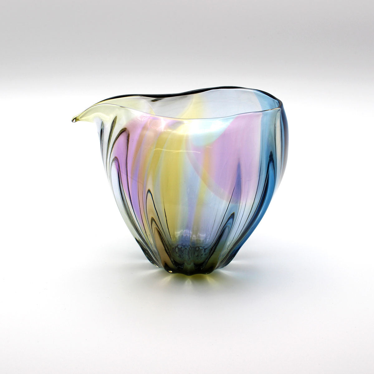 glasscalico グラスキャリコ ハンドメイド ガラス酒器 earth (アース) ライン 冷酒器セット (片口・ぐい呑 2個)