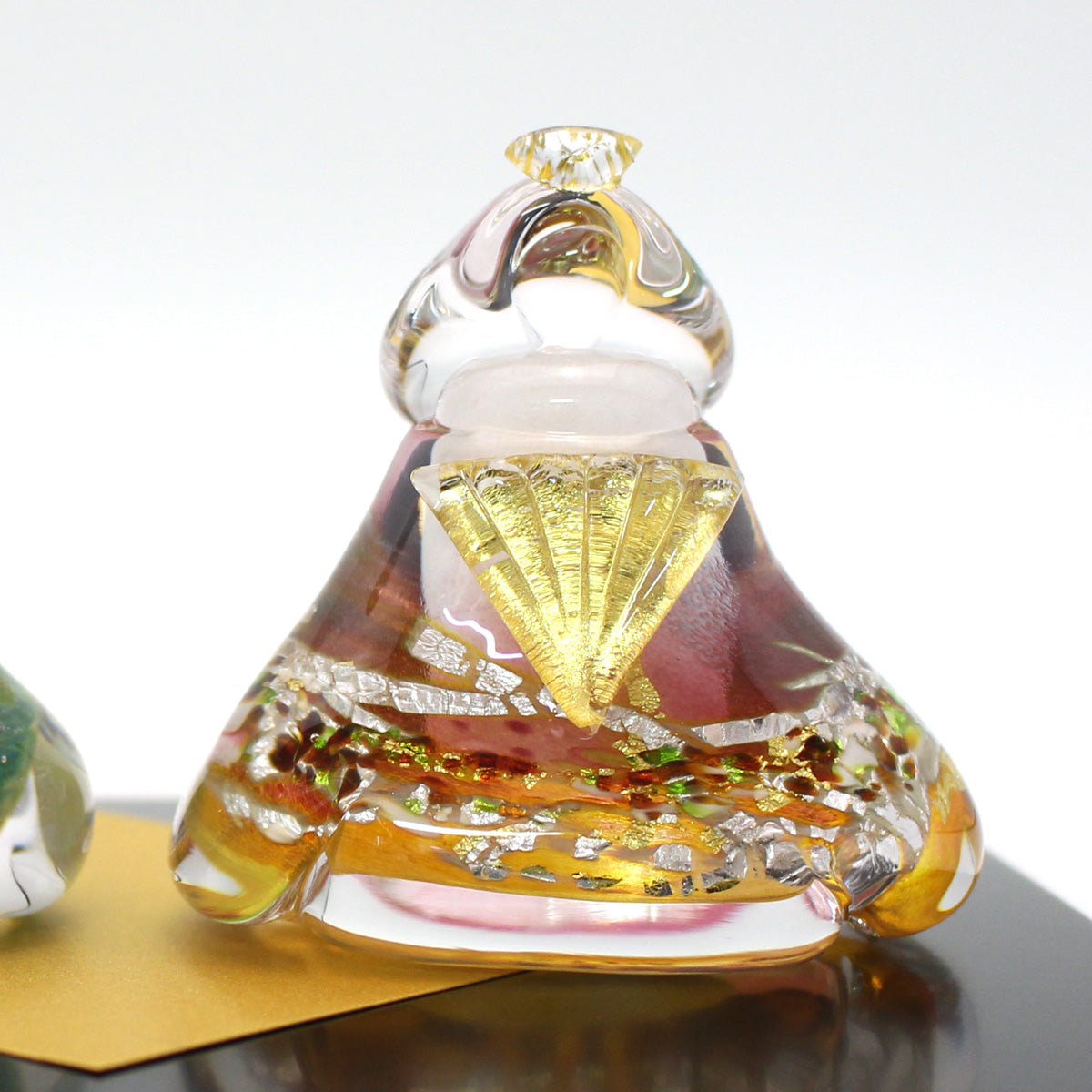 ガラスのお雛様 華雛(はなびな) 雪洞(ぼんぼり)付き glass calico グラスキャリコ ハンドメイド ガラスアート 雛人形 ひな人形 おひなさま 桃の節句 オブジェ コンパクト