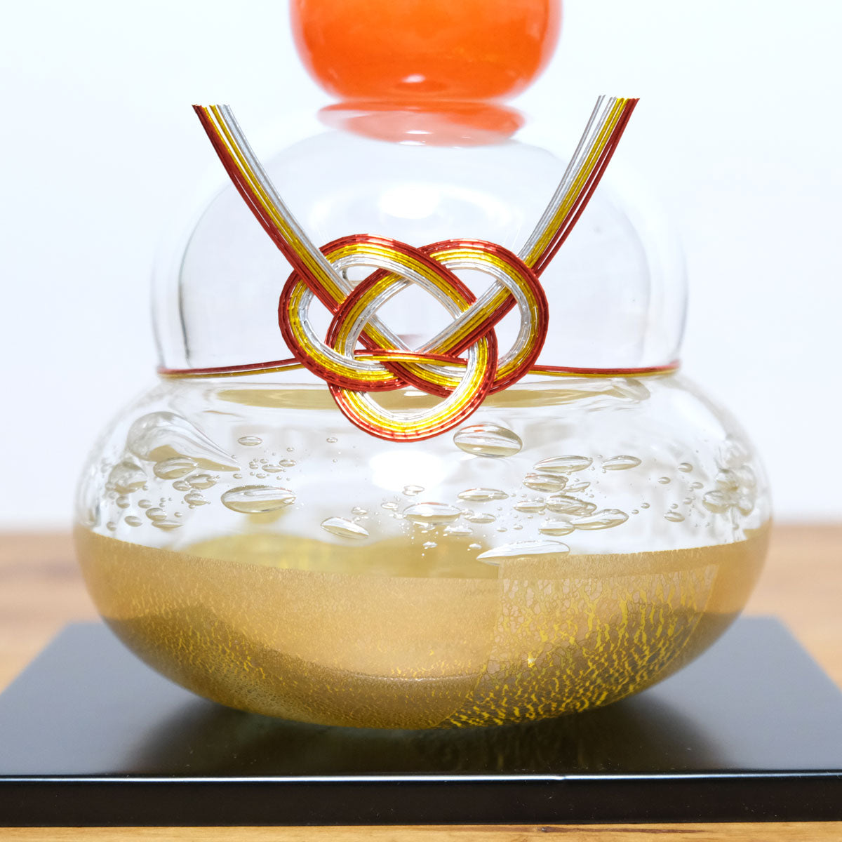 ガラスの鏡餅(LL) glass calico グラスキャリコ ハンドメイド ガラスアート 化粧箱付 ガラス製 かがみもち オブジェ 置物 お正月
