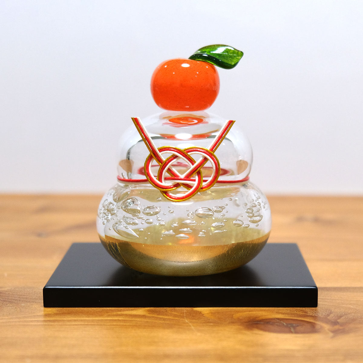 ガラスの鏡餅（M） glass calico グラスキャリコ ハンドメイド ガラス