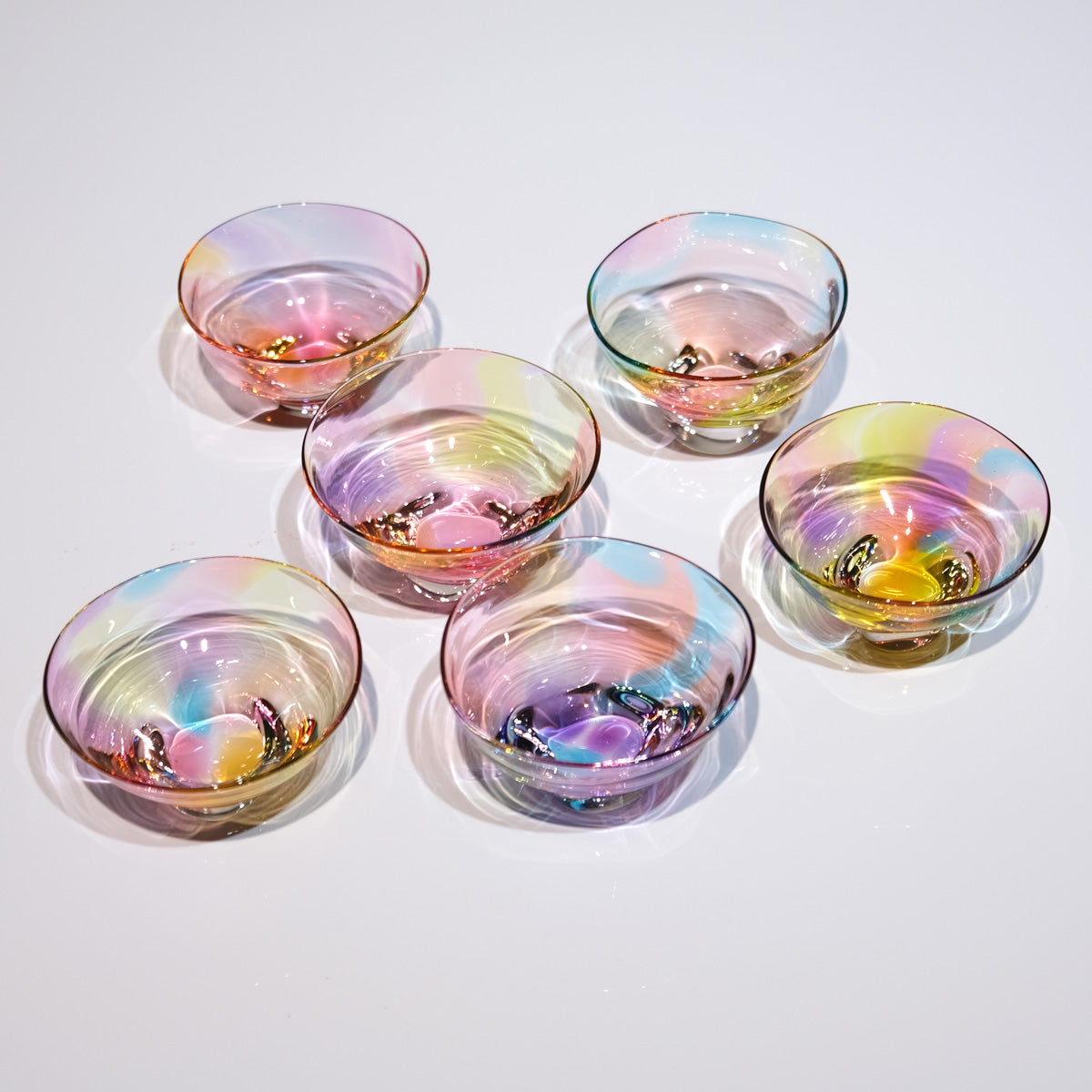 glass calico グラスキャリコ ハンドメイド ガラス酒器 ミナモプリズム ぐい呑 冷酒器 (単品販売)