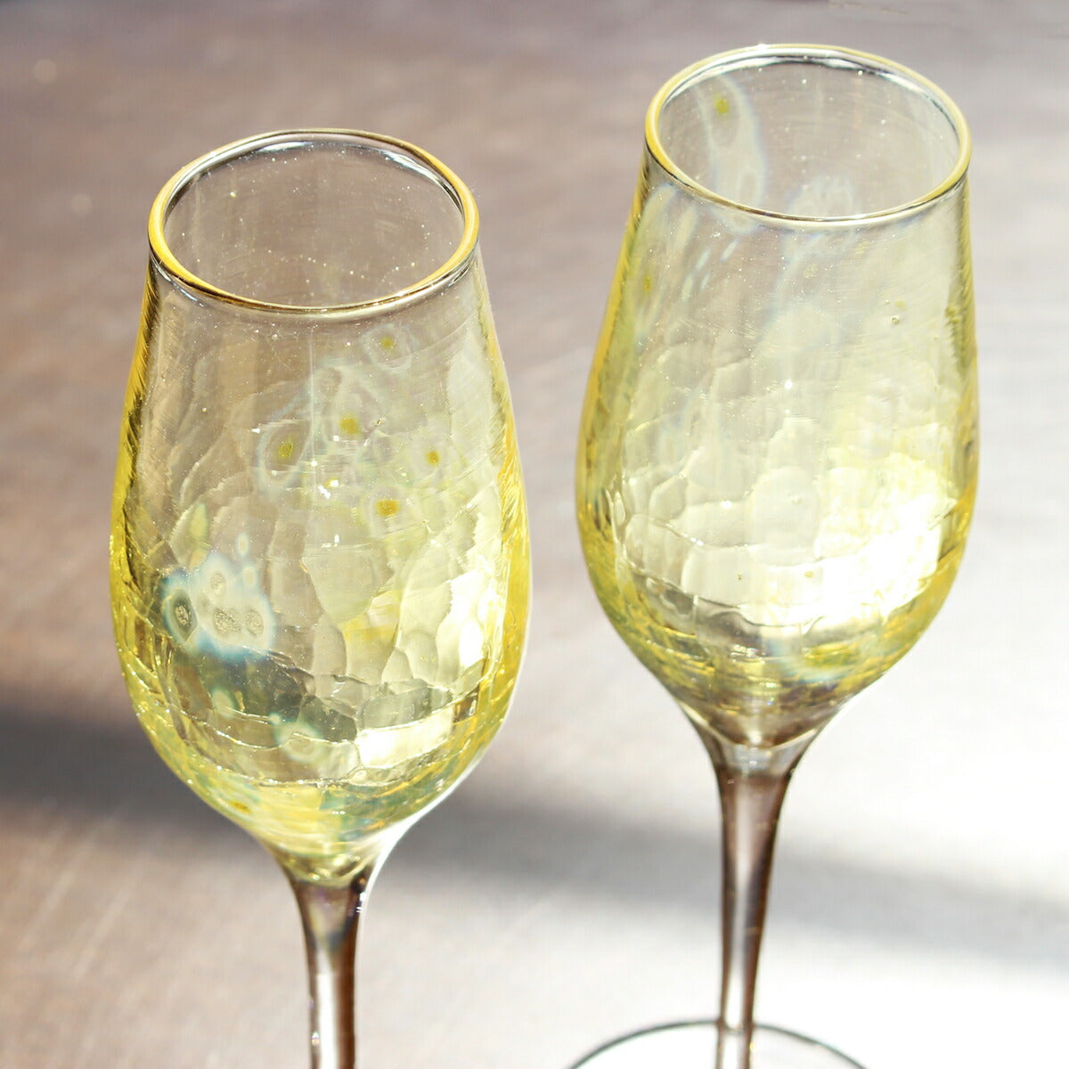 glasscalico グラスキャリコ ハンドメイド ガラス酒器 月光 (げっこう) シャンパングラス ペアセット (2個入)