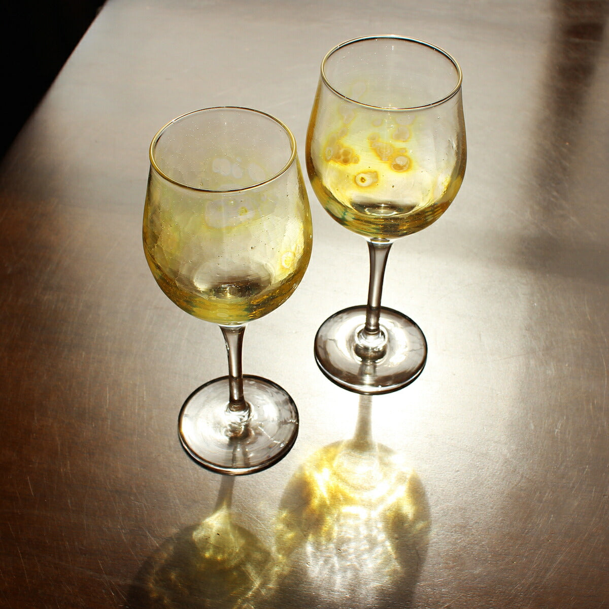 glasscalico グラスキャリコ ハンドメイド ガラス酒器 月光 (げっこう) ワイングラス ペアセット (2個入)