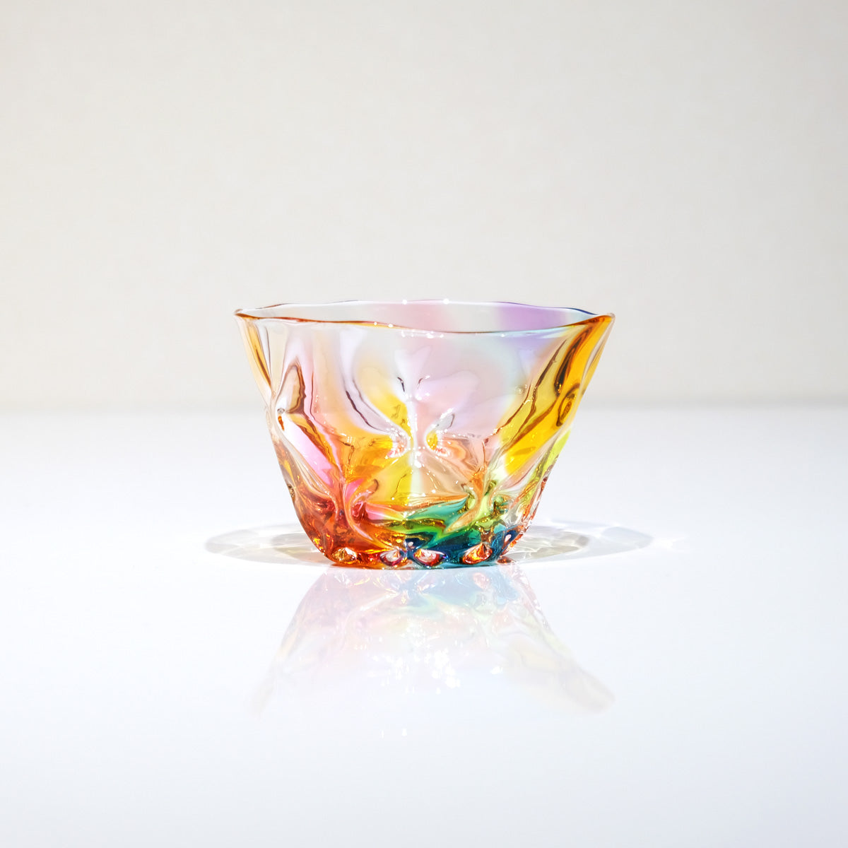 ガラスのお皿 プリズム レトロ glass calico 小鉢 サラダボウル 蕎麦猪口 グラスキャリコ ハンドメイド食器 テーブルウェア