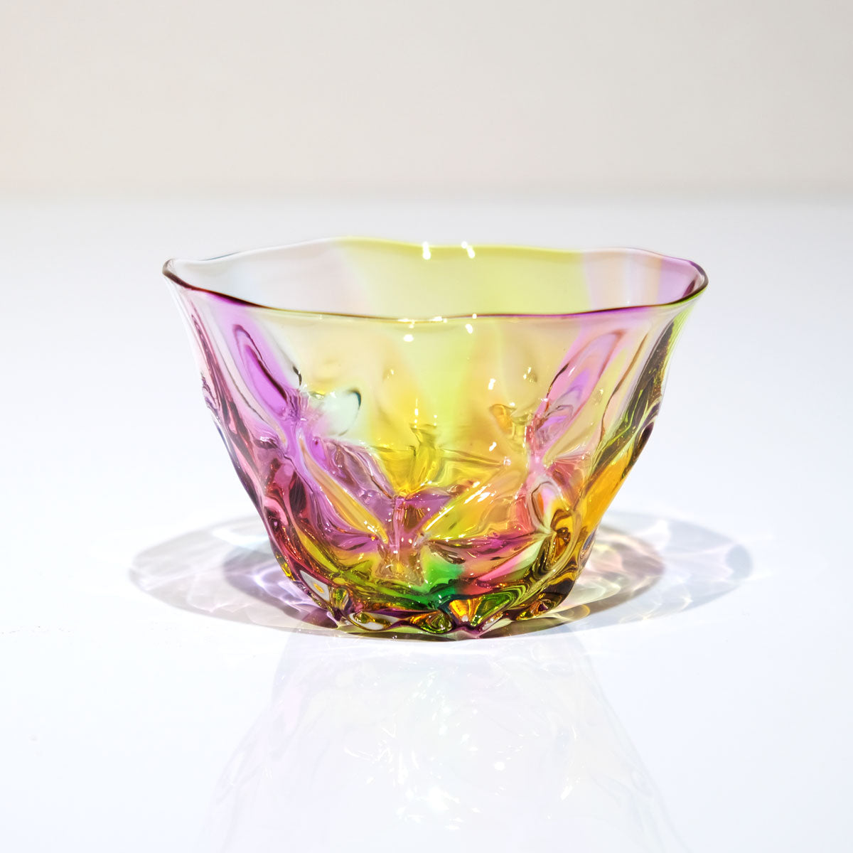 ガラスのお皿 プリズム レトロ glass calico 小鉢 サラダボウル 蕎麦猪口 グラスキャリコ ハンドメイド食器 テーブルウェア