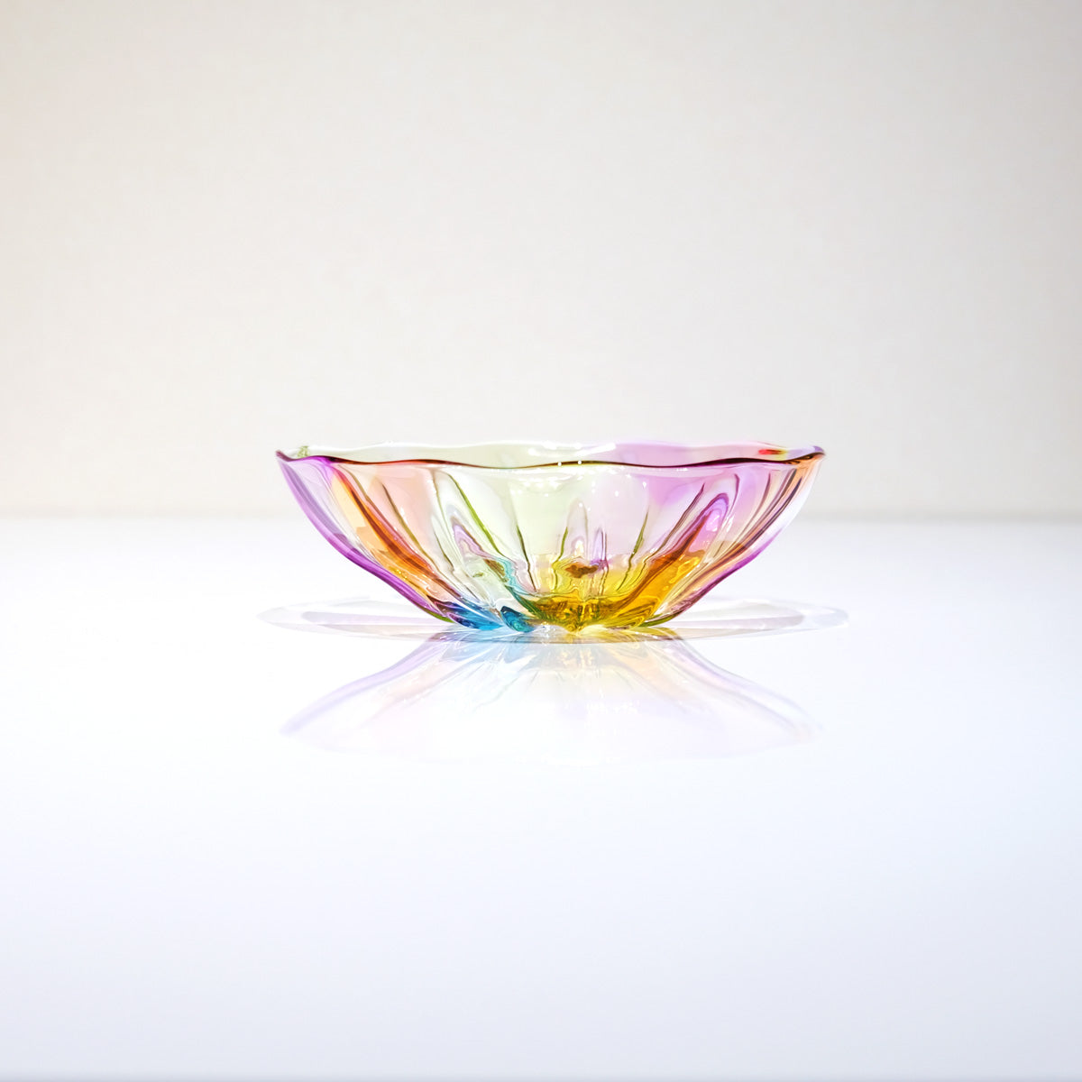 ガラスのお皿 プリズム ライン glass calico グラスキャリコ ハンドメイド食器 テーブルウェア