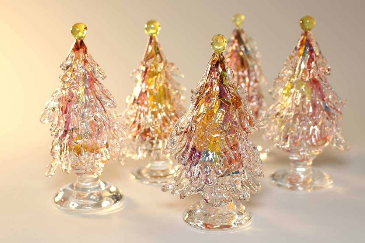 ガラスのクリスマスツリー glass calico グラスキャリコ ハンドメイド ガラスアート オブジェ インテリア 置物 ディスプレイ