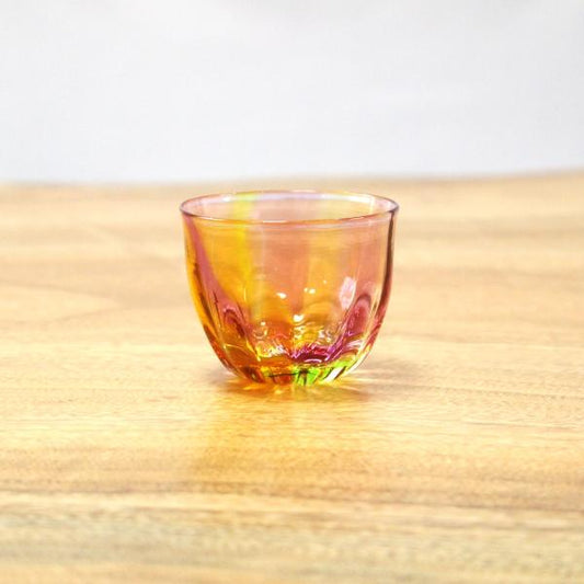 glass calico グラスキャリコ プリズム ライン ぐい呑 冷酒器 (単品販売) ハンドメイド ガラス酒器