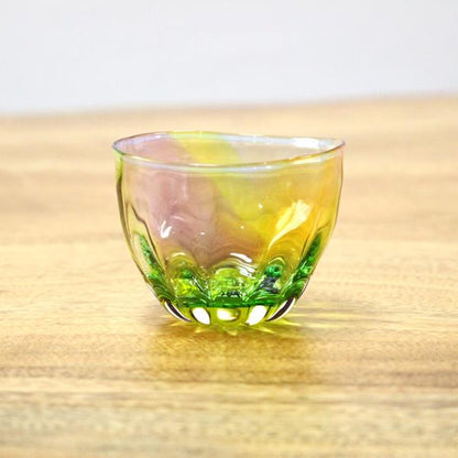 glass calico グラスキャリコ プリズム ライン ぐい呑 冷酒器 (単品販売) ハンドメイド ガラス酒器