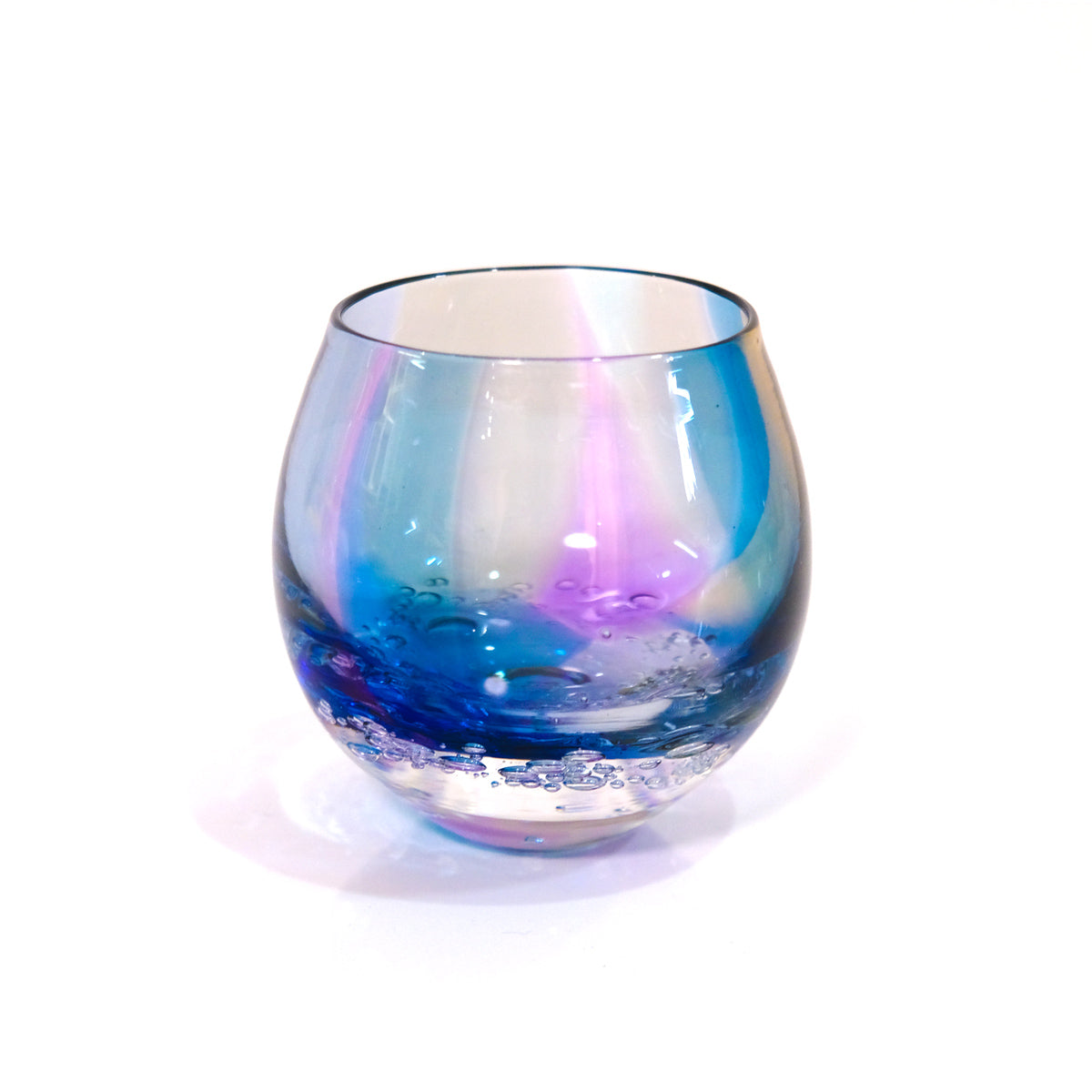 glass calico　earth bubble (アースバブル) 丸型 ロックグラス  グラスキャリコ ハンドメイドグラス ウイスキー 焼酎 カクテル グラス