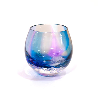 glass calico　earth bubble (アースバブル) 丸型 ロックグラス  グラスキャリコ ハンドメイドグラス ウイスキー 焼酎 カクテル グラス