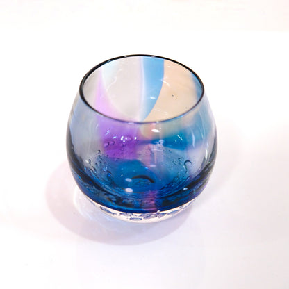 glass calico　earth bubble (アースバブル) 丸型 ロックグラス  グラスキャリコ ハンドメイドグラス ウイスキー 焼酎 カクテル グラス